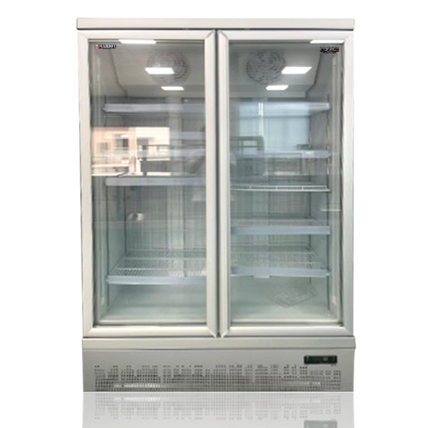 Double door upright beverage freezer white color - LBC1250