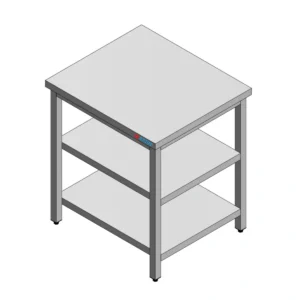 Stainless Steel Table with Middle and Bottom Shelf