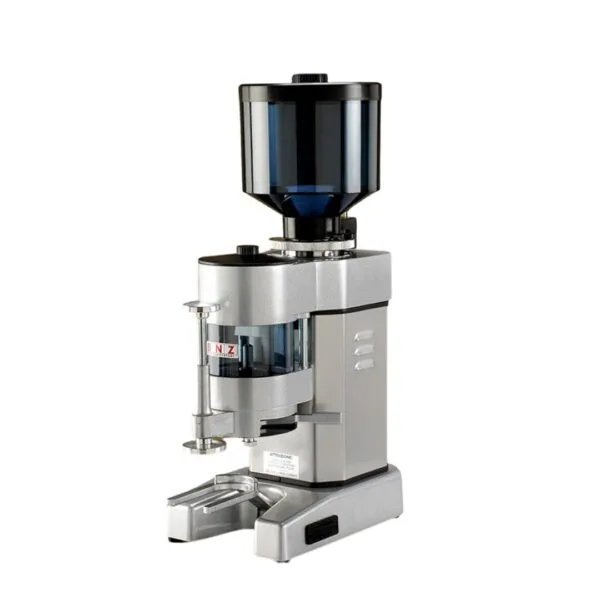 COFFEE GRINDER MD BNZ AUTO FLAT BURR TELESCOPIC TAMPER SILVER